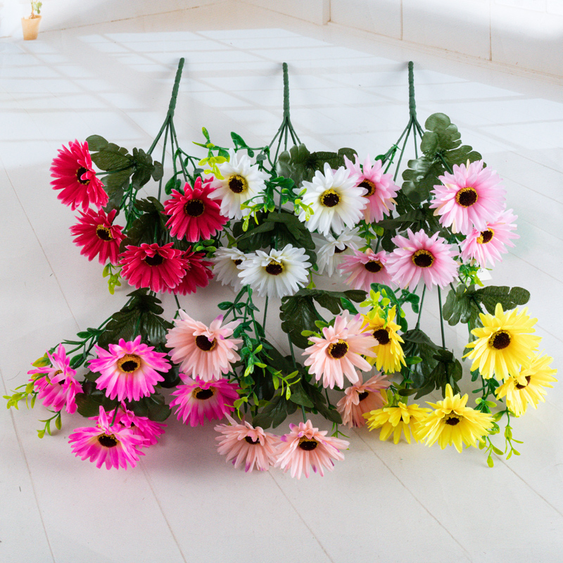 Direct sales of artificial flower manufacturers: 5-head medium-sized chrysanthemums in artificial flower bouquets pic 11