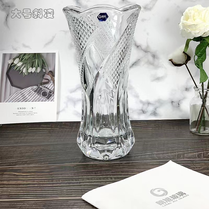 HP19B-30朗旭玻璃客厅北欧透明富贵竹百合玫瑰干花水养培插花花瓶摆件