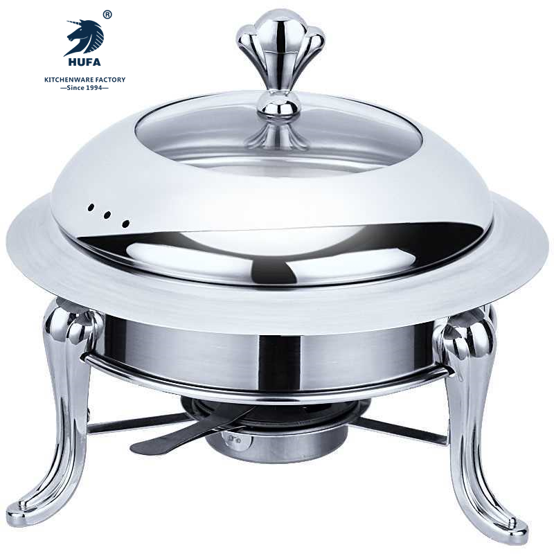 Exchange serving stove Stainless steel alcohol stove Solid liquid alcohol stove Warm heating buffet stove multi-function small hot pot dry pot hotel supplies Traditional pot cover with round lid set one person one pot Crown stove self-service Specification drawing