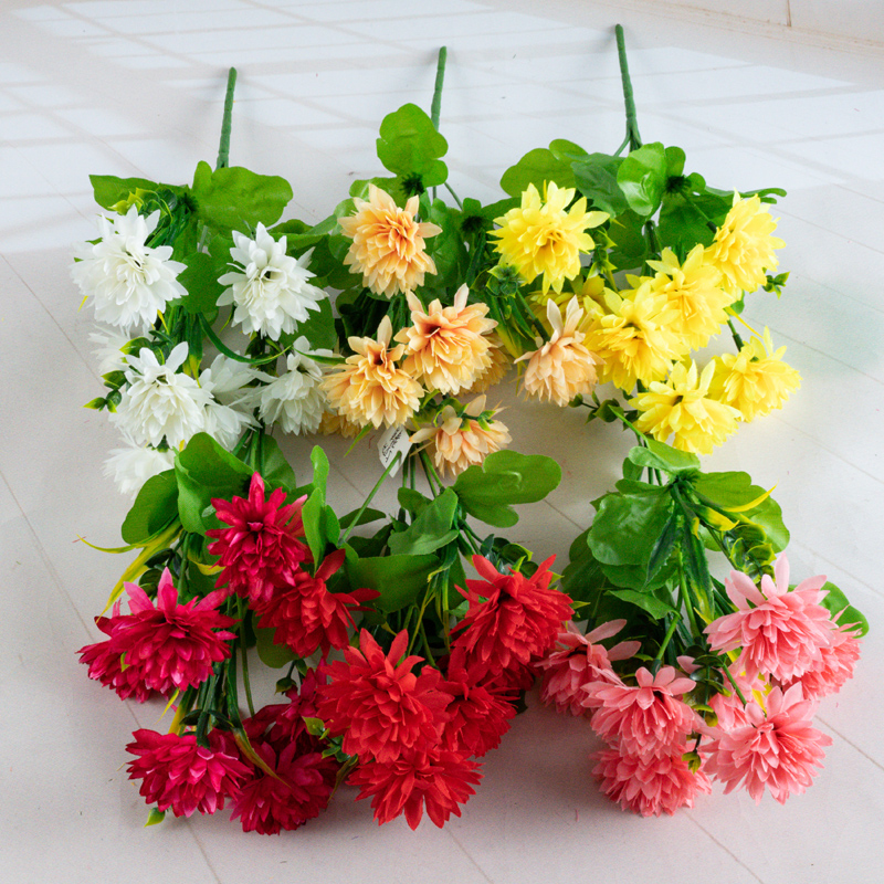 Direct sales of artificial flower manufacturers: 5-head seven-flower chrysanthemum artificial flower bouquets and ornaments pic 1