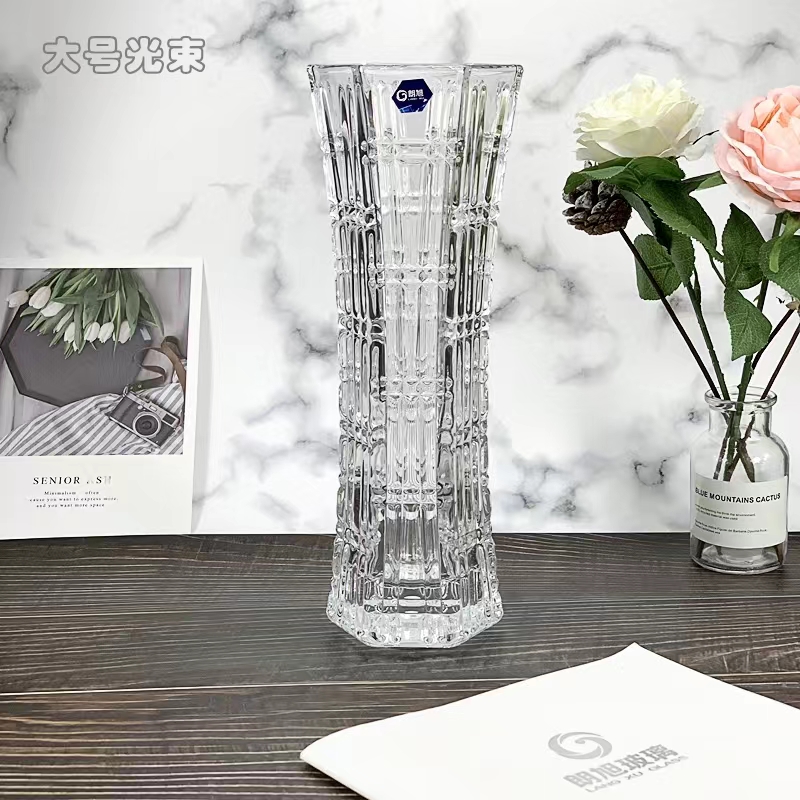 HP21-30-3朗旭玻璃客厅北欧透明富贵竹百合玫瑰干花水养培插花花瓶摆件