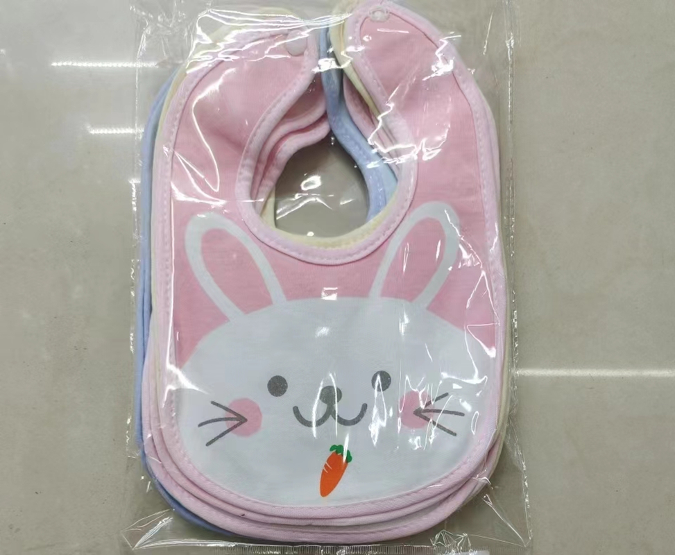 Baby cotton cartoon bib baby three layer waterproof bib square baby products saliva towel saliva pocket thumbnail