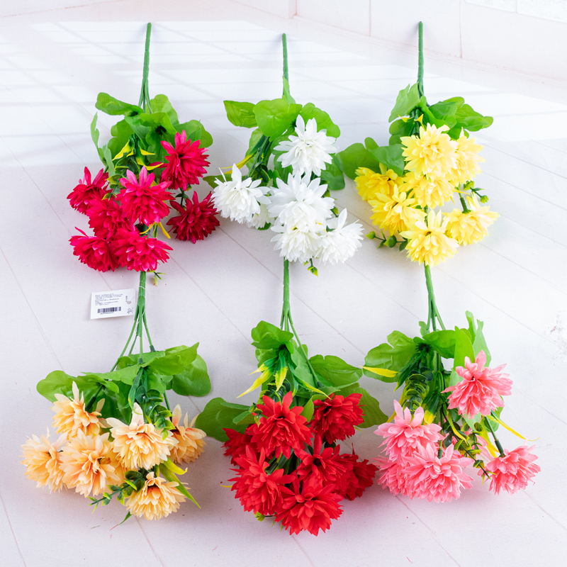Direct sales of artificial flower manufacturers: 5-head seven-flower chrysanthemum artificial flower bouquets and ornaments pic 3