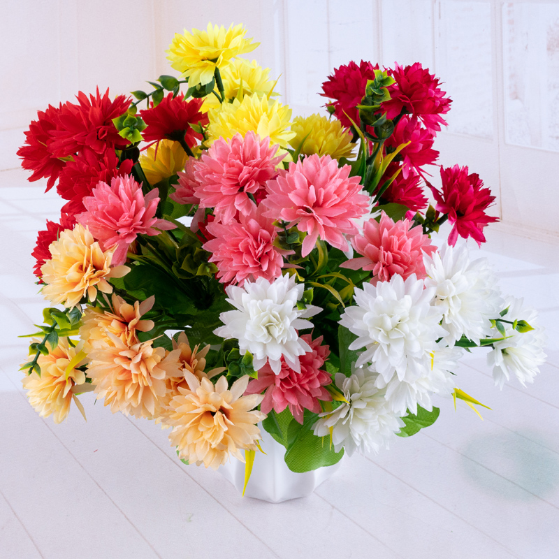 Direct sales of artificial flower manufacturers: 5-head seven-flower chrysanthemum artificial flower bouquets and ornaments pic 15