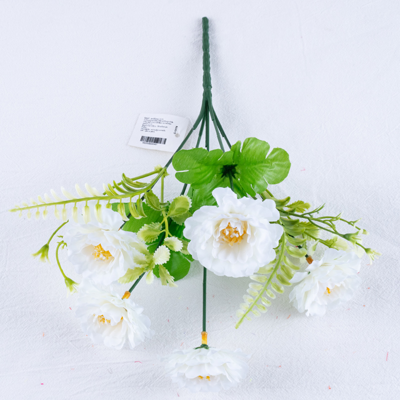 Artificial flower factory direct sales of artificial flower bouquets and ornaments 19MX0547 Five-headed yellow heart chrysanthemums 0400140 18x1 pic 7