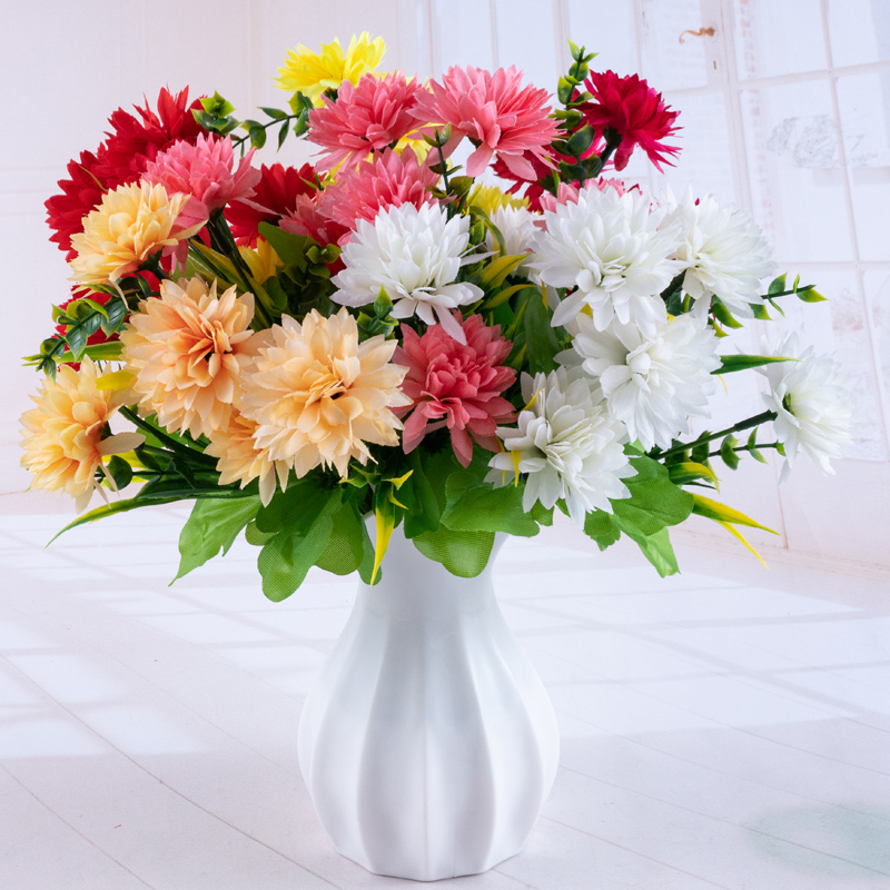Direct sales of artificial flower manufacturers: 5-head seven-flower chrysanthemum artificial flower bouquets and ornaments pic 14