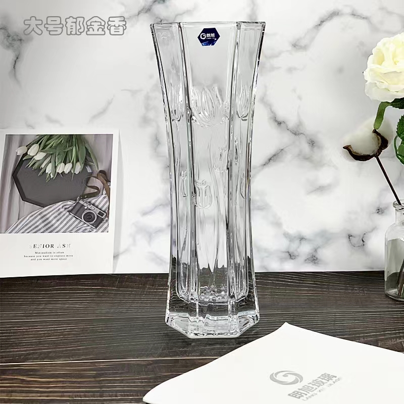 HP21-30-2朗旭玻璃客厅北欧透明富贵竹百合玫瑰干花水养培插花花瓶摆件图