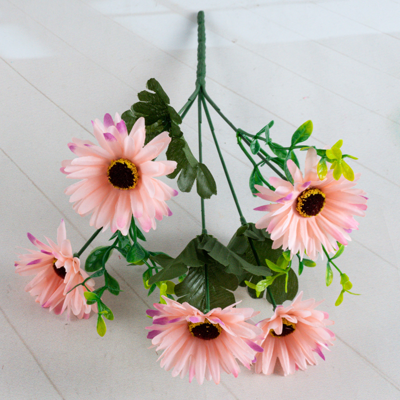 Direct sales of artificial flower manufacturers: 5-head medium-sized chrysanthemums in artificial flower bouquets pic 7