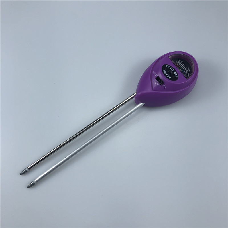 温度计 物理感应PH土壤湿度计 土壤酸度计温度计吸卡圆头双针紫色详情14