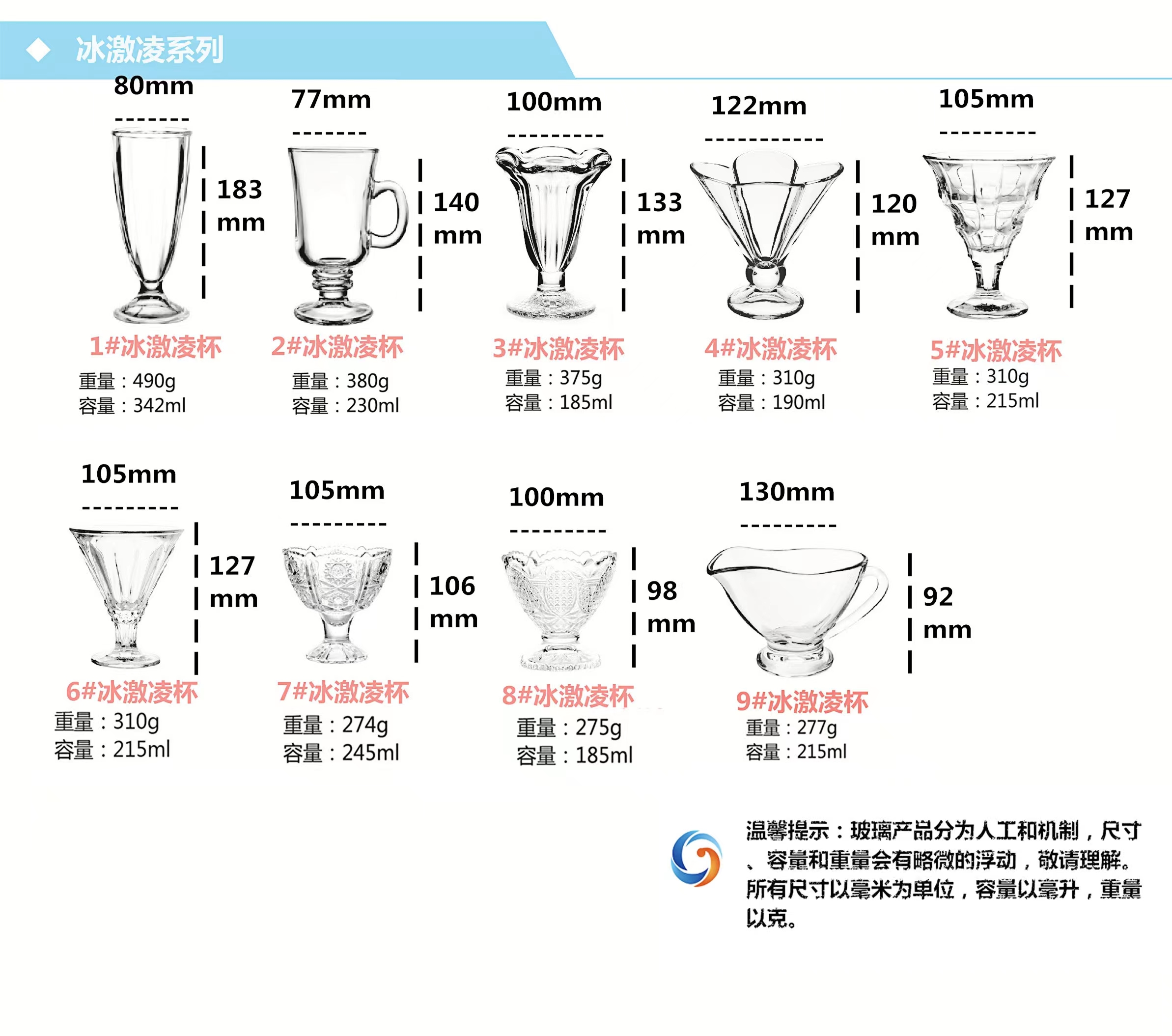 BQ03-2朗旭玻璃创意网红冰淇淋冰激凌冷饮杯沙冰奶昔果汁杯甜品杯奶茶杯详情1