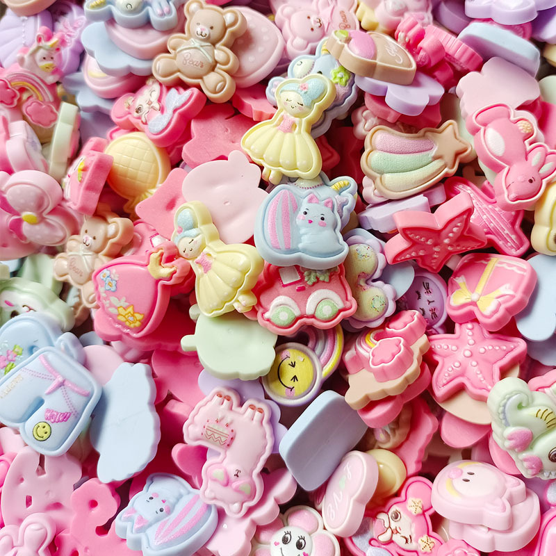 (Pack Of 500) Cartoon Cute Plastic Mixed Frosted Resin Patch Diy Forbag Animal Flower Fruit Accessories