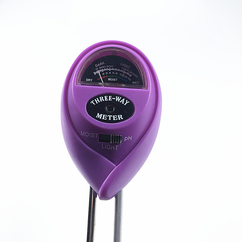温度计 物理感应PH土壤湿度计 土壤酸度计温度计吸卡圆头双针紫色详情10
