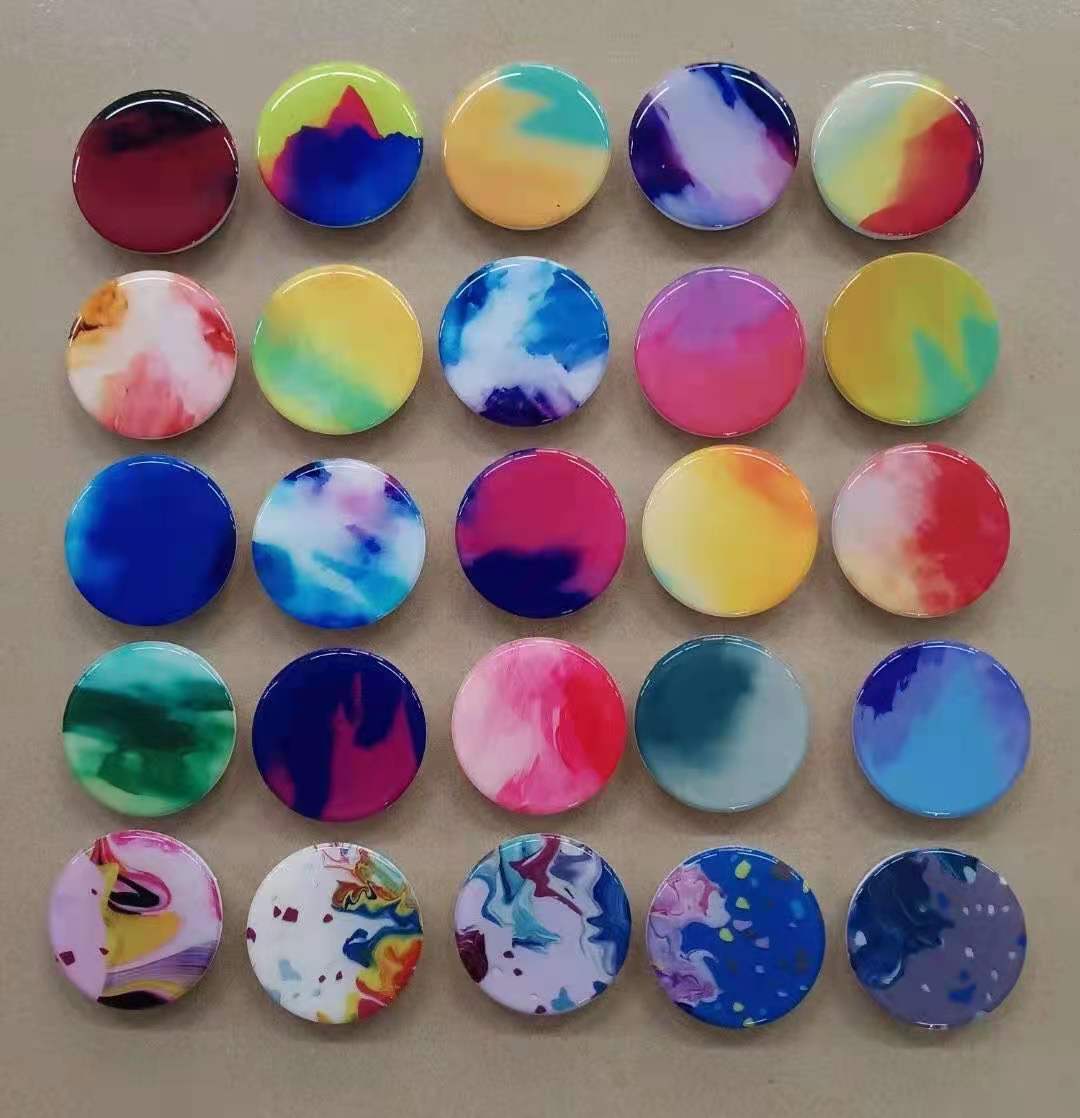Airbag Custom Painted Gradient Drop Glue Rainbow Various Desktop Arc Drop Glue Telescopic Folding Mobile Phone Holder Gifts Specification drawing