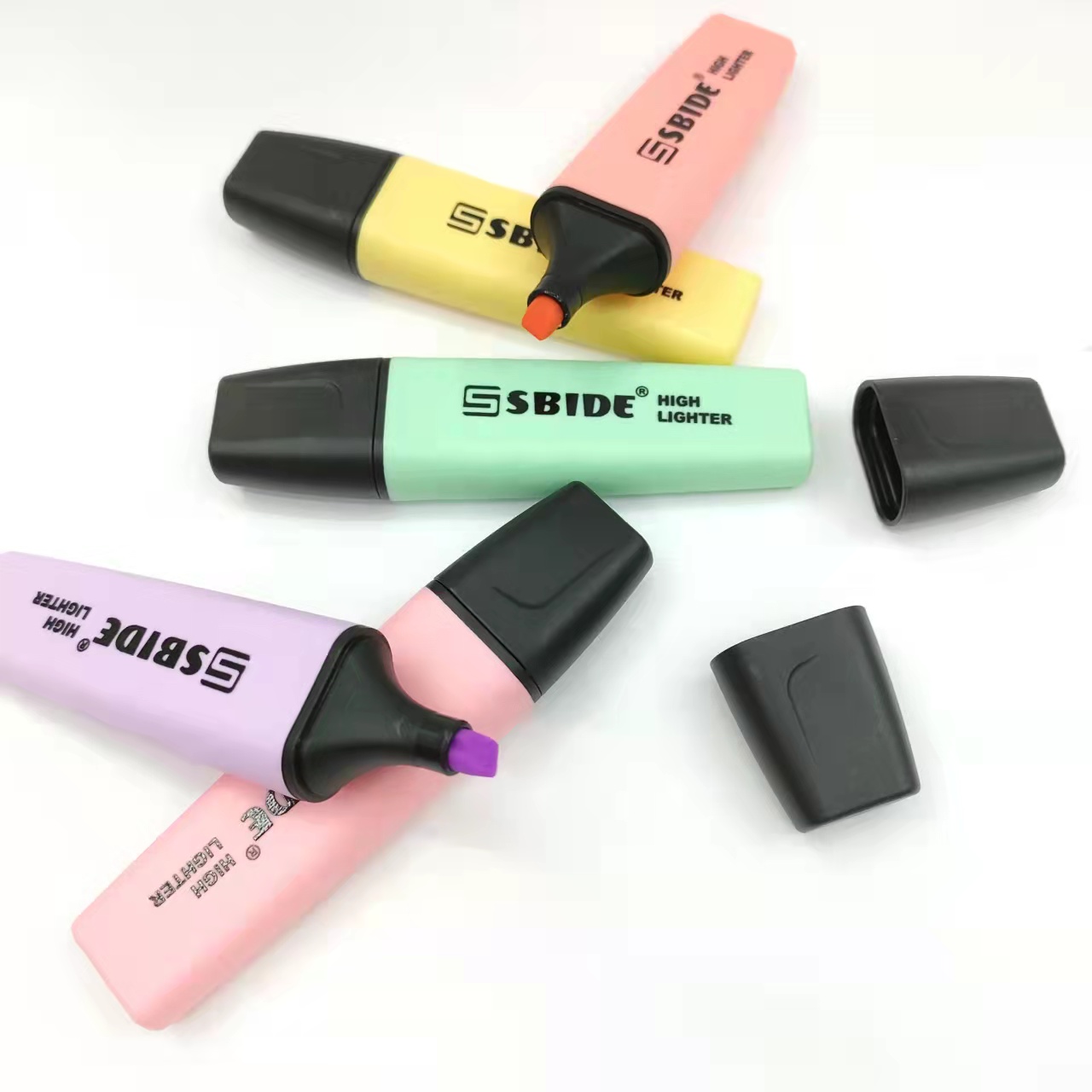 Macaron display box, colorful highlighters, student key point marking pens, notebook pens Specification image