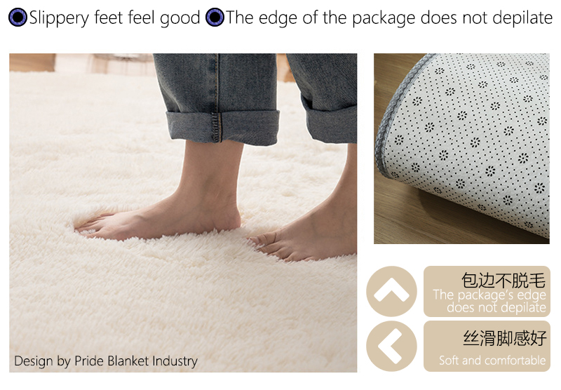 IBH简约现代地垫长毛客厅地毯 丝毛地毯4cm卧室床边榻榻米地毯纯色垫BH22061504详情4