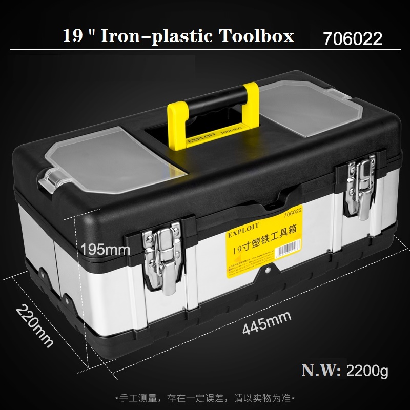 19 "Iron Plastic Toolbox 706022