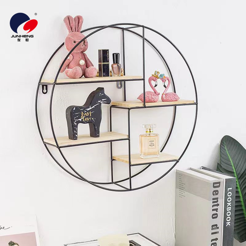 Simple and modern wall-mounted storage rack, TV wall, background wall, decorative rack, ironwork wall, bedroom and living room partition rack Item Picture