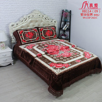 Blanket Three piece set Raschel printed embossed blanket Custom blanket coral fleece double bed with winter thickening