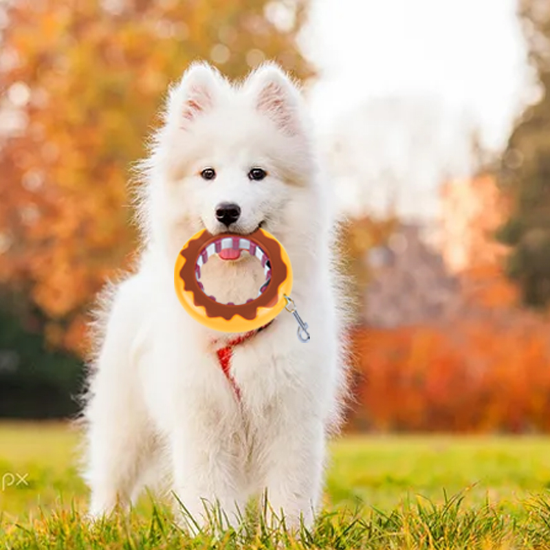 New pet leash, doughnut leash, dog bite resistant frisbee, portable cat leash for going out, pet supplies Application Scenario