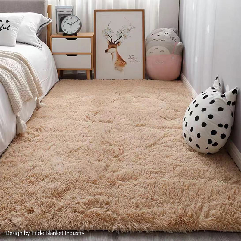 IBH简约现代地垫长毛客厅地毯 丝毛地毯4cm卧室床边榻榻米地毯纯色垫BH22061504详情图1