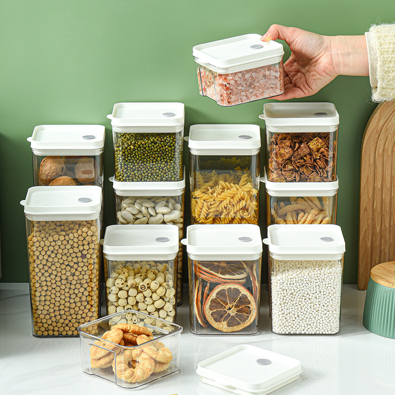 密封罐五谷杂粮厨房收纳食品透明塑料罐盒子零食干货茶叶储物罐详情1
