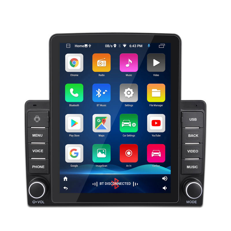 myAI Double Din Car Radio Player 9.5’’ 1+16GB IPS Vertical Touchscreen with 10’’ Box - Android Auto, Bluetooth, GPS, FM, Mirror Link