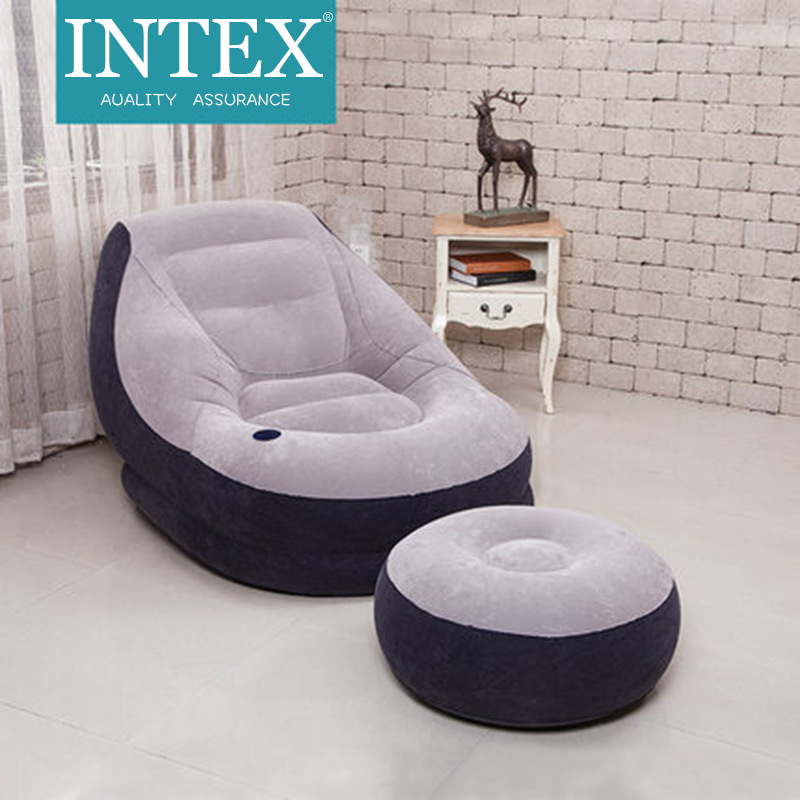 INTEX68564创意充气沙发户外懒人家居座椅 野营沙滩椅脚凳两件套详情8