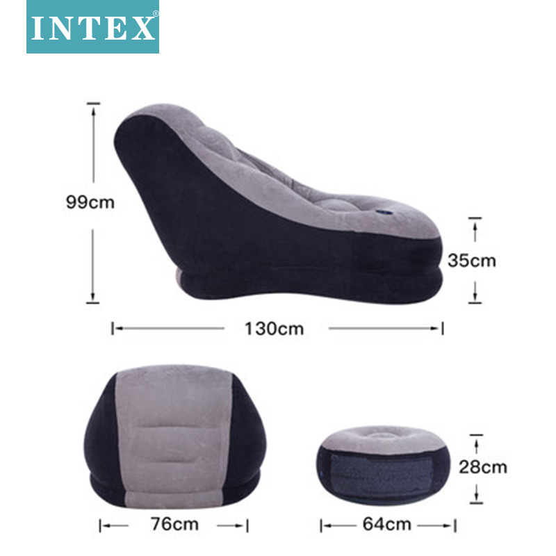 INTEX68564创意充气沙发户外懒人家居座椅 野营沙滩椅脚凳两件套详情6