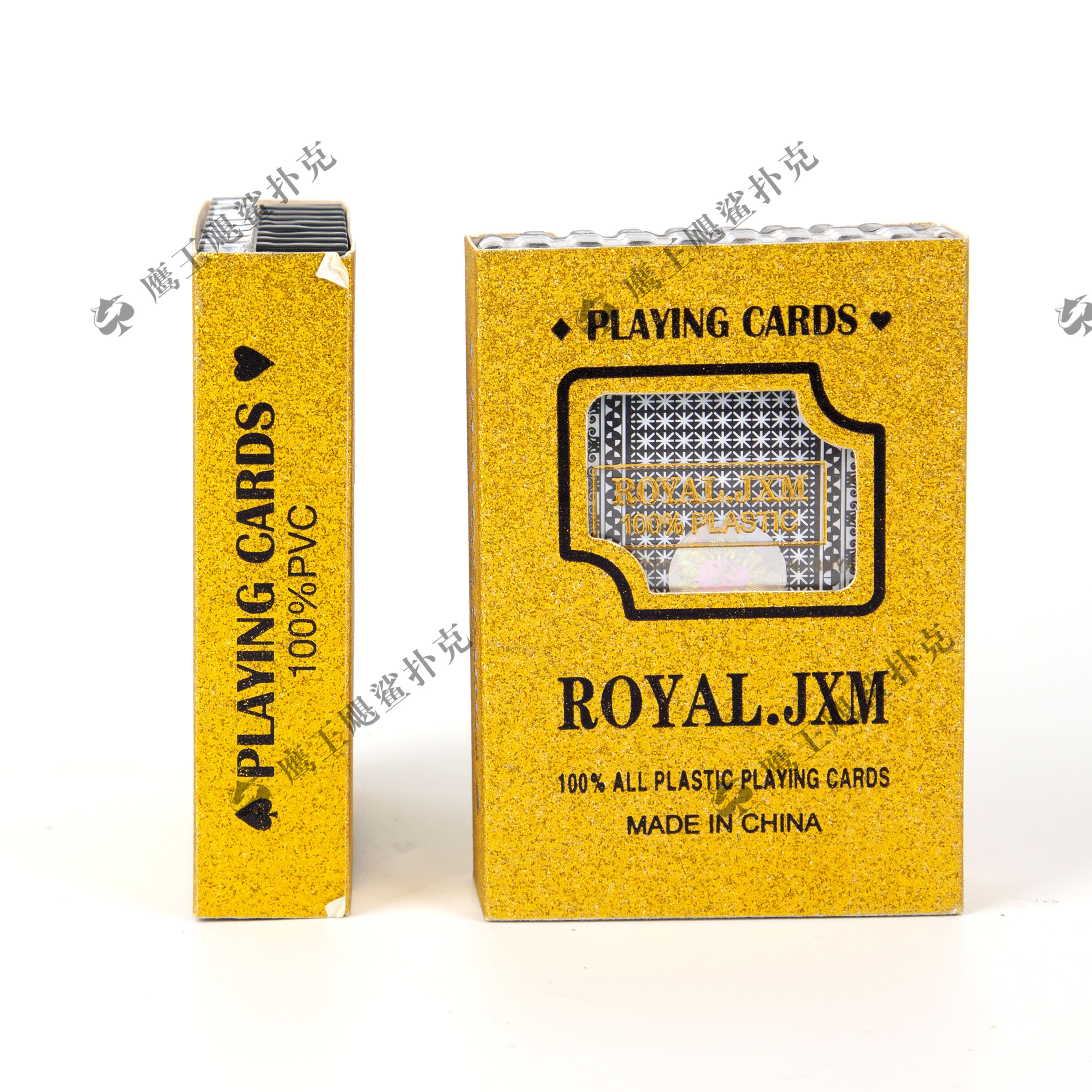 厂家自营外贸批发娱乐扑克扑克牌 中高档金色磨砂亮片ROYAL.JXM单副PVC防水扑克 耐磨塑料扑克详情图2