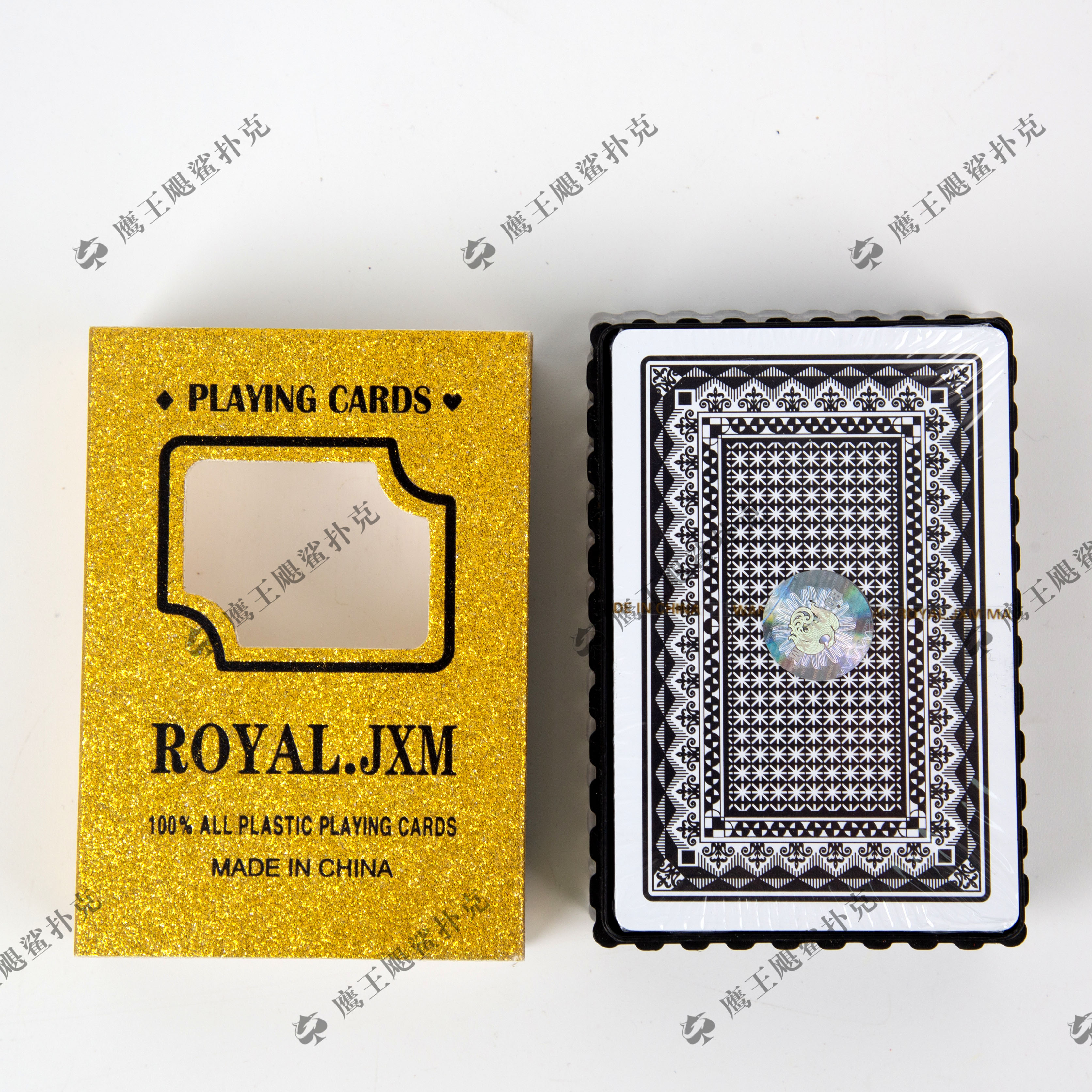 厂家自营外贸批发娱乐扑克扑克牌 中高档金色磨砂亮片ROYAL.JXM单副PVC防水扑克 耐磨塑料扑克详情图3