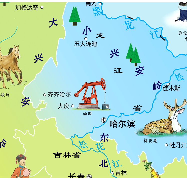 2022新版儿童地图中国和世界墙贴3至9岁少儿启蒙知识高清挂墙详情10