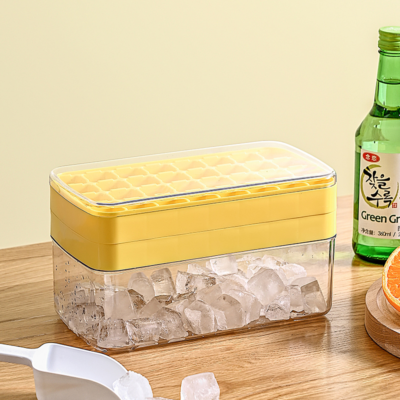 新款家用透明带盖冰块储冰盒食品级硅胶冰格制冰模具懒人圆形冰格详情4