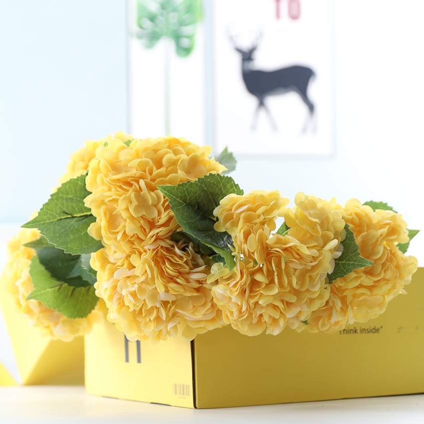 仿真花手感胶片绣球 保湿仿真花花艺插花设计客厅装饰154片花婚庆绣球M1807详情3