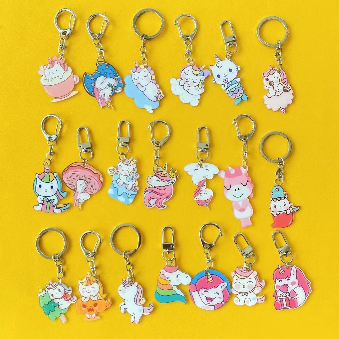 Cartoon Cartoon Key Chain Transparent Double-Sided Acrylic Pendant To Figure Custom Logo Two-Dimensional Code Advertising Support A Variety Of Graphics Can Be Designed To Open Grinding Tools details Picture