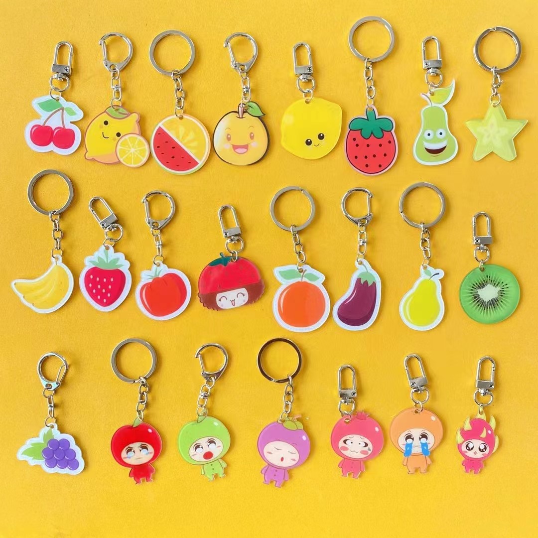 Cartoon Cartoon Key Chain Transparent Double-Sided Acrylic Pendant To Figure Custom Logo Two-Dimensional Code Advertising Support A Variety Of Graphics Can Be Designed To Open Grinding Tools Specification drawing