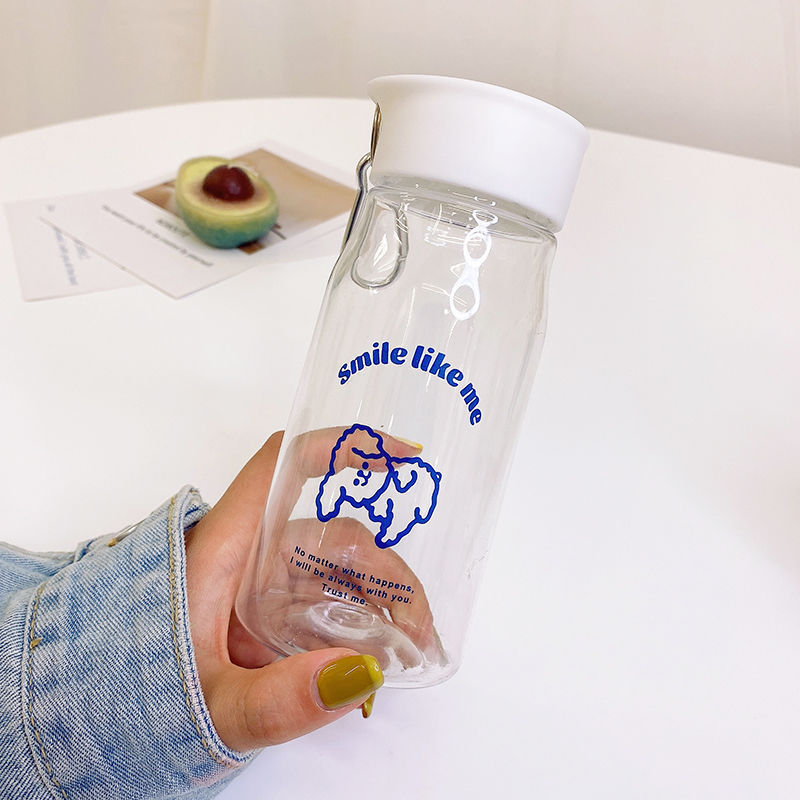 Clear frosted water bottle