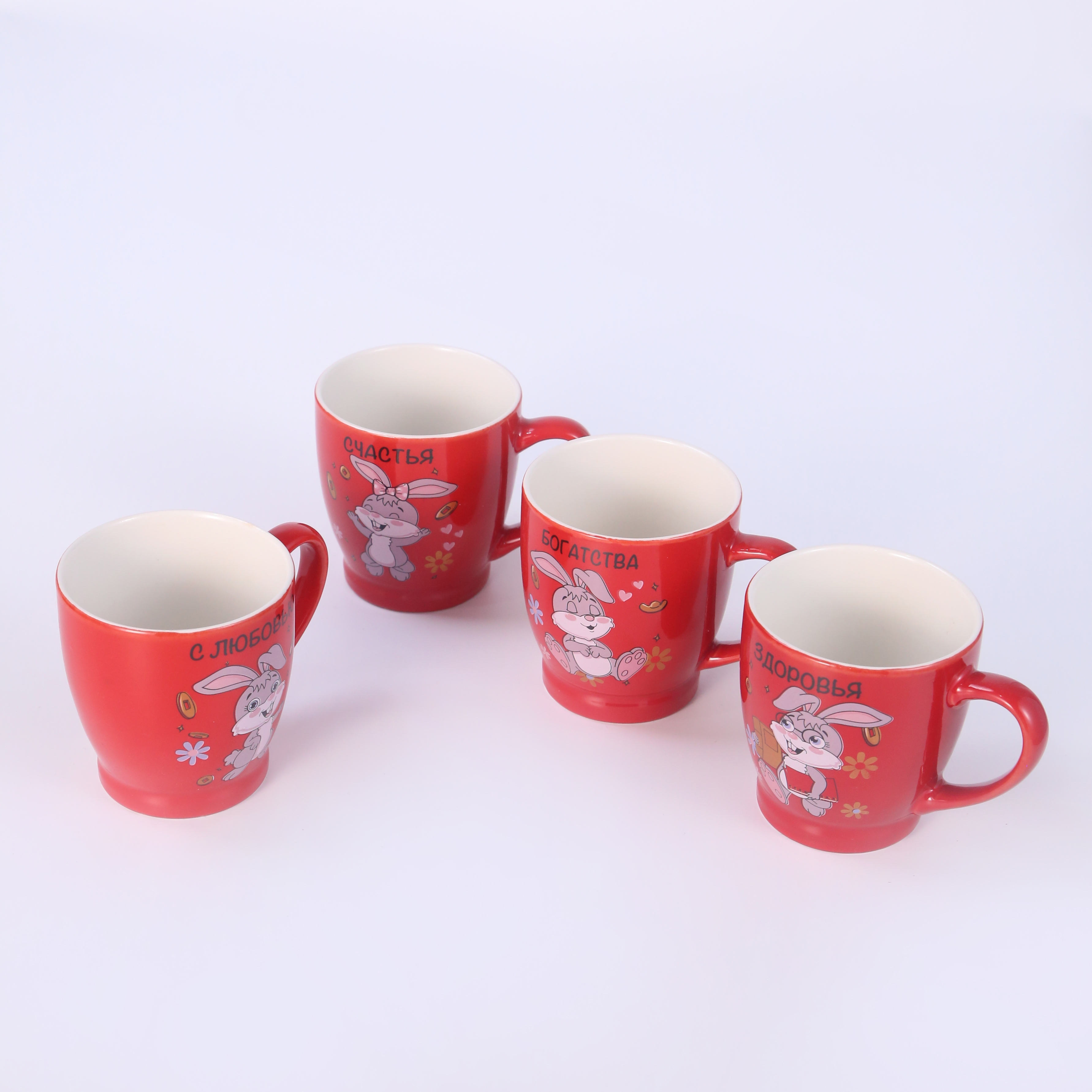 Red cartoon rabbit cup Ceramic cup Coffee cup gift cup thumbnail