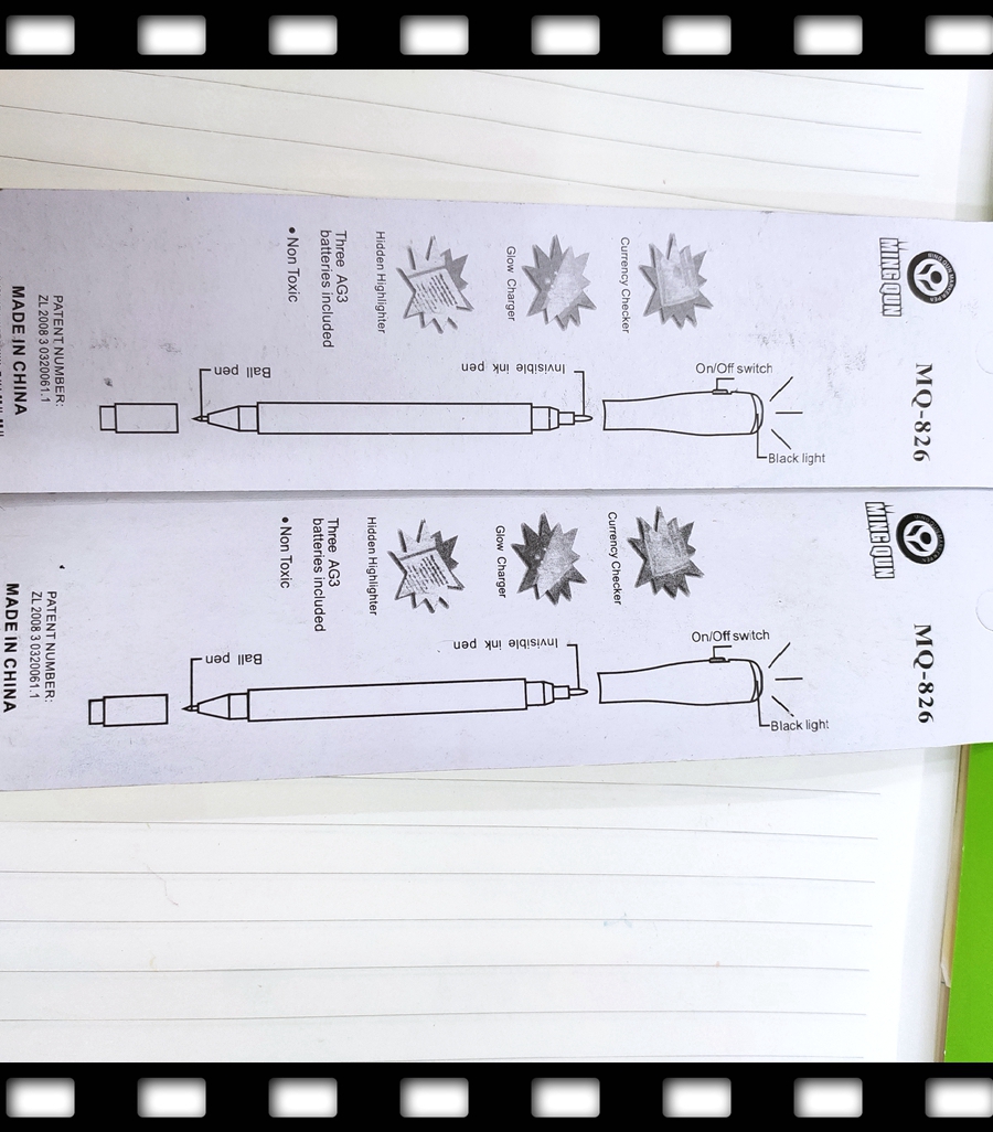 Mq-826 Led Light Uv Colorless Mark Magic Student Double-Head Pen Secret Mark Douyin Net Red Fun Invisible Pen details Picture