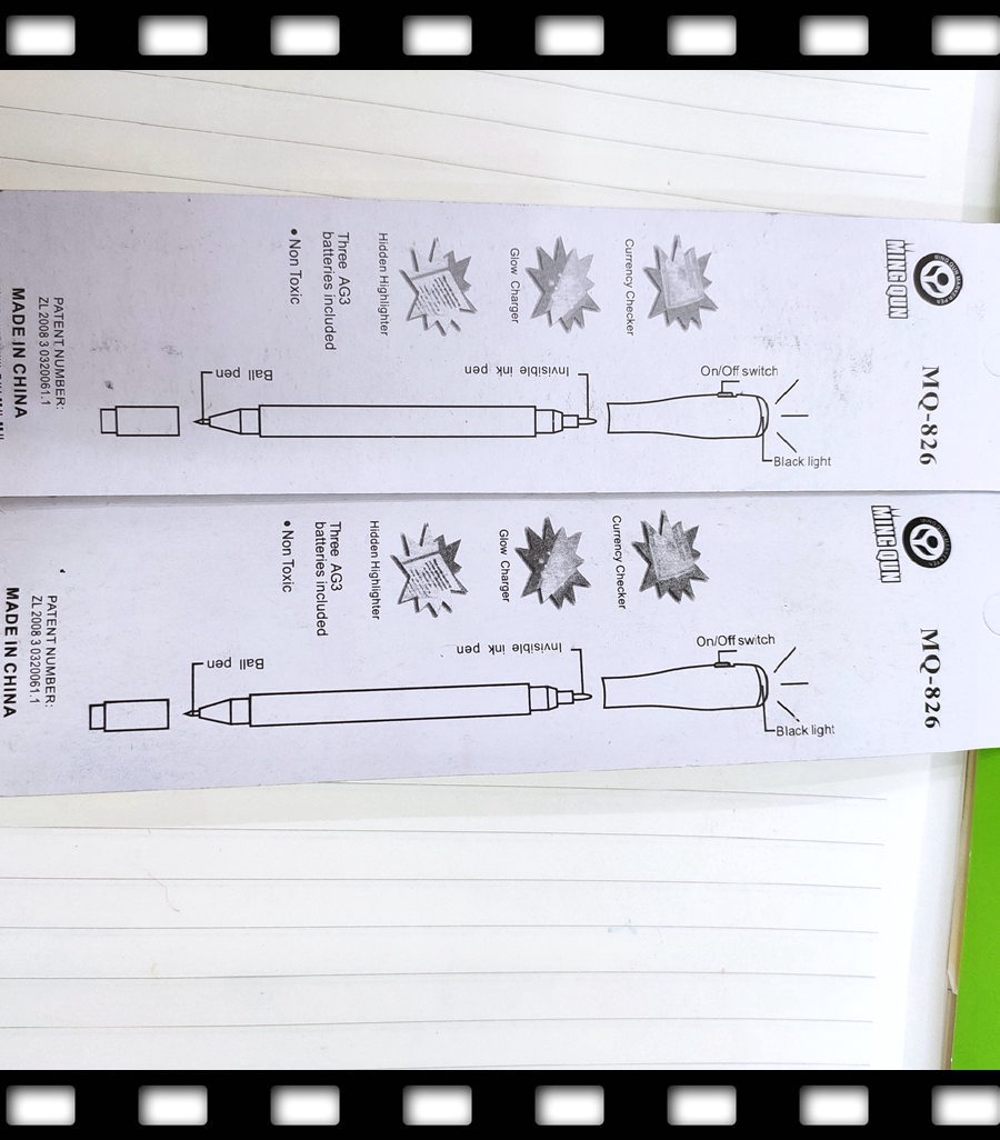 MQ-826 LED灯紫外线无色记号魔术学生双头笔 暗记抖音网红趣味隐形笔详情图2