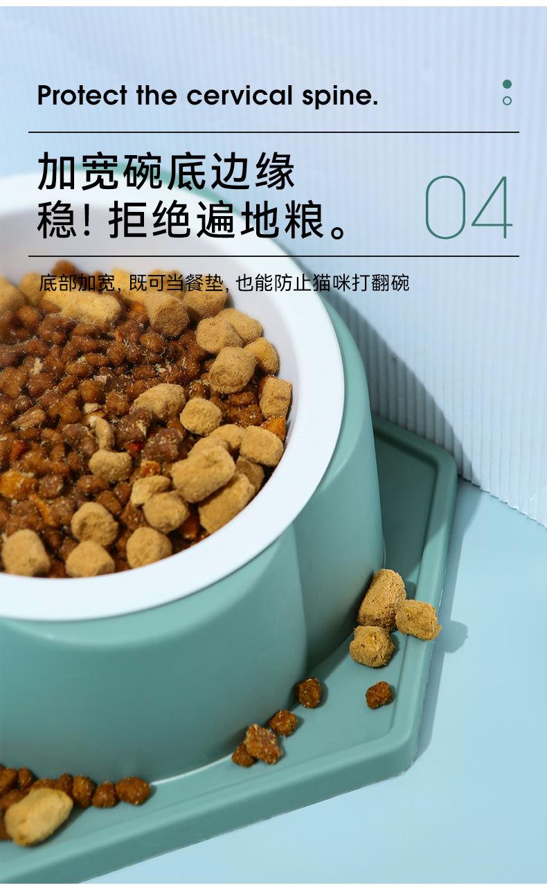 宠物菱形碗可组合倾斜护颈猫咪食碗斜口防打翻防滑喂食碗宠物用品详情6