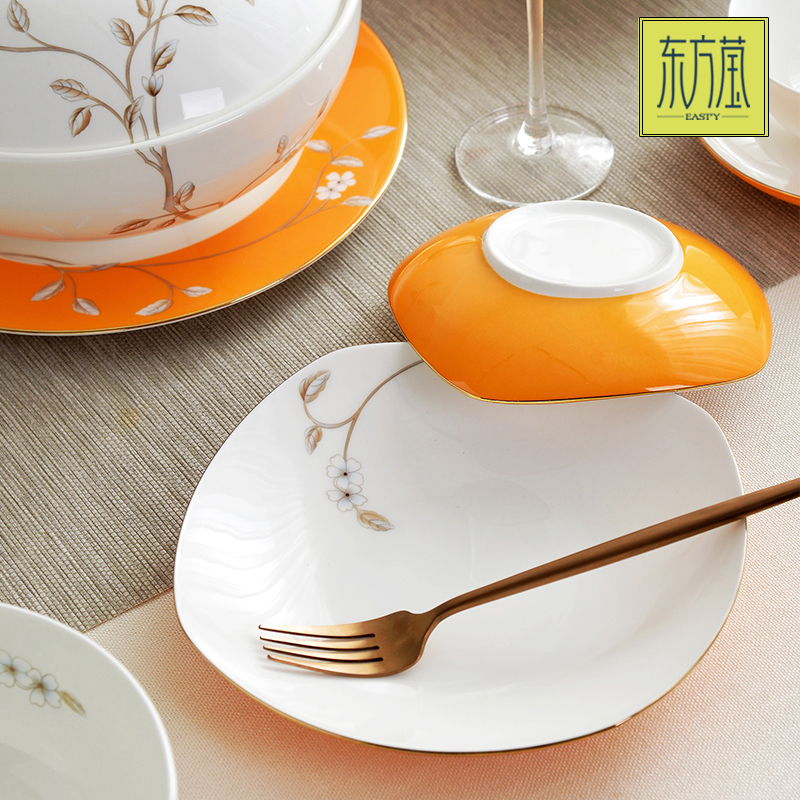 高档陶瓷骨瓷餐具套装碗盘碟组合现代轻奢中式风家用商用酒店摆台乔迁结婚礼品详情6