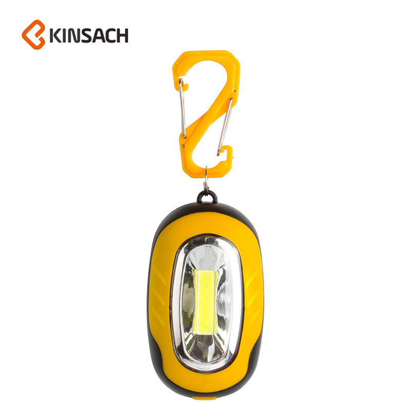 COB camping light key chain warning gift promotion backpack light key chain outdoor warning supplies wholesale