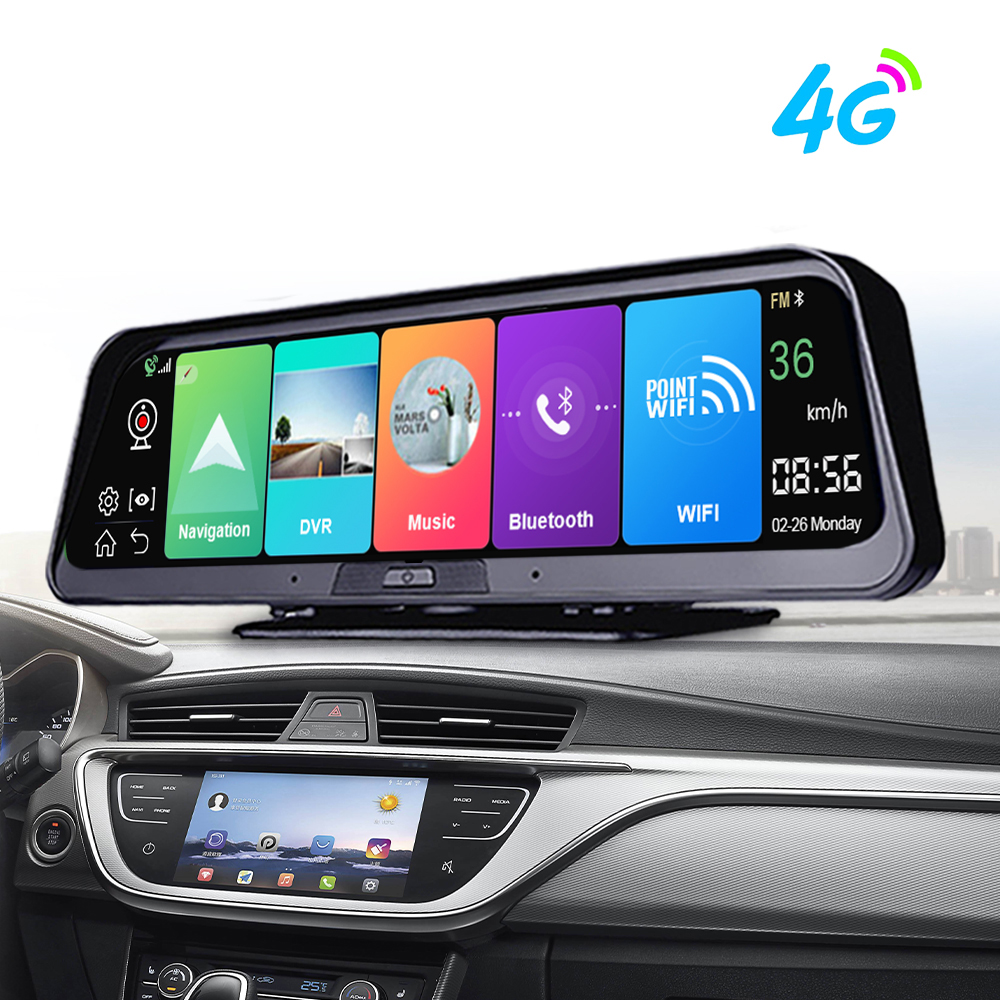 myAI 4G Android Dash Cam Dashboard Video Recorder Car DVR For Auto Rearview Mirror WiFi HD Rear View Camera Navigation Registrator