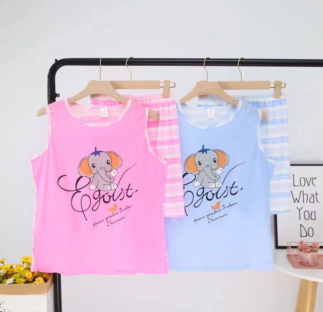Pajama women summer new milk cotton sleeveless vest suit lovely girl can wear outside the home