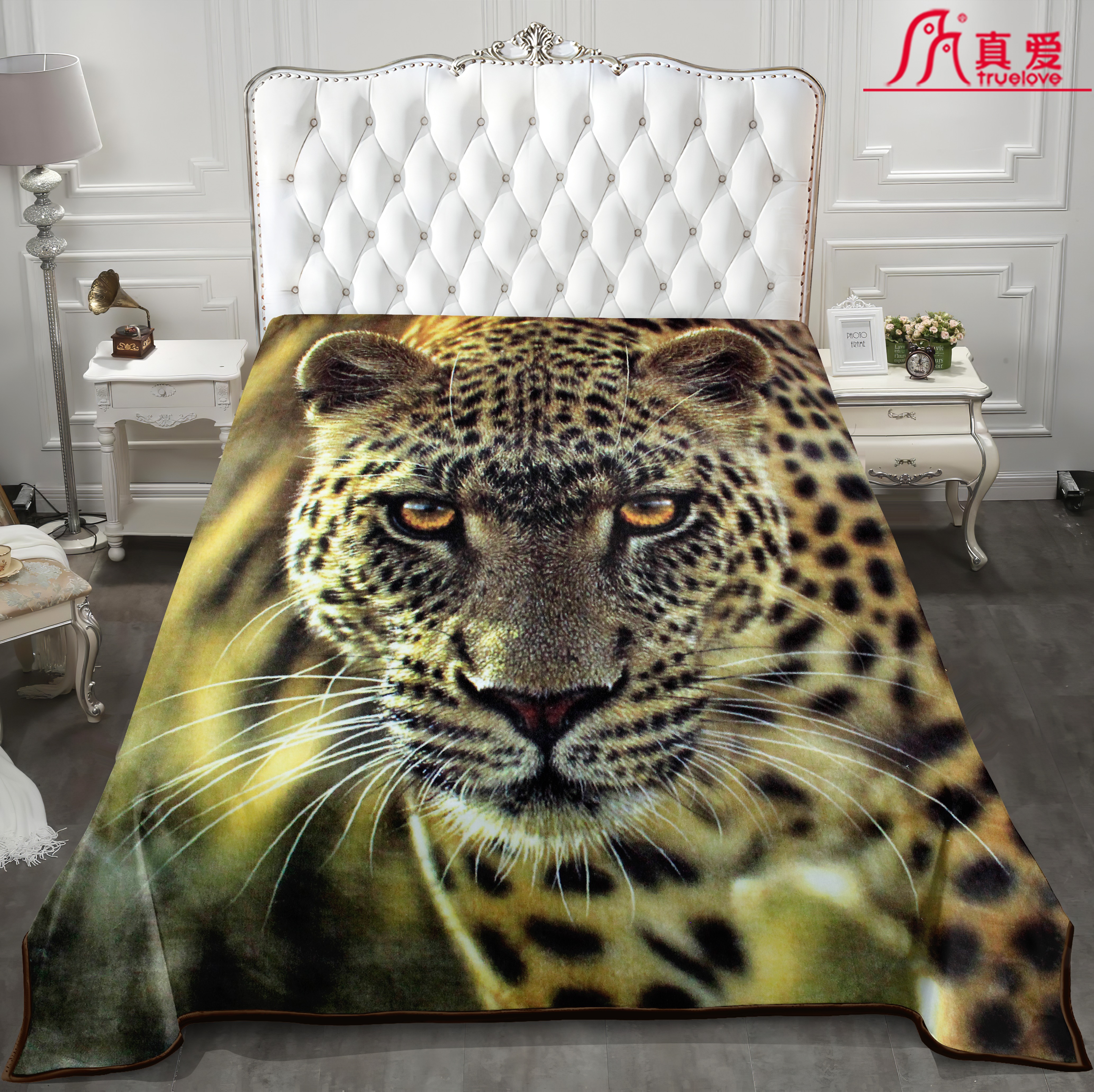 Digital printed blankets flannel Lascher blankets beautifully printed artificial animal blankets for beds