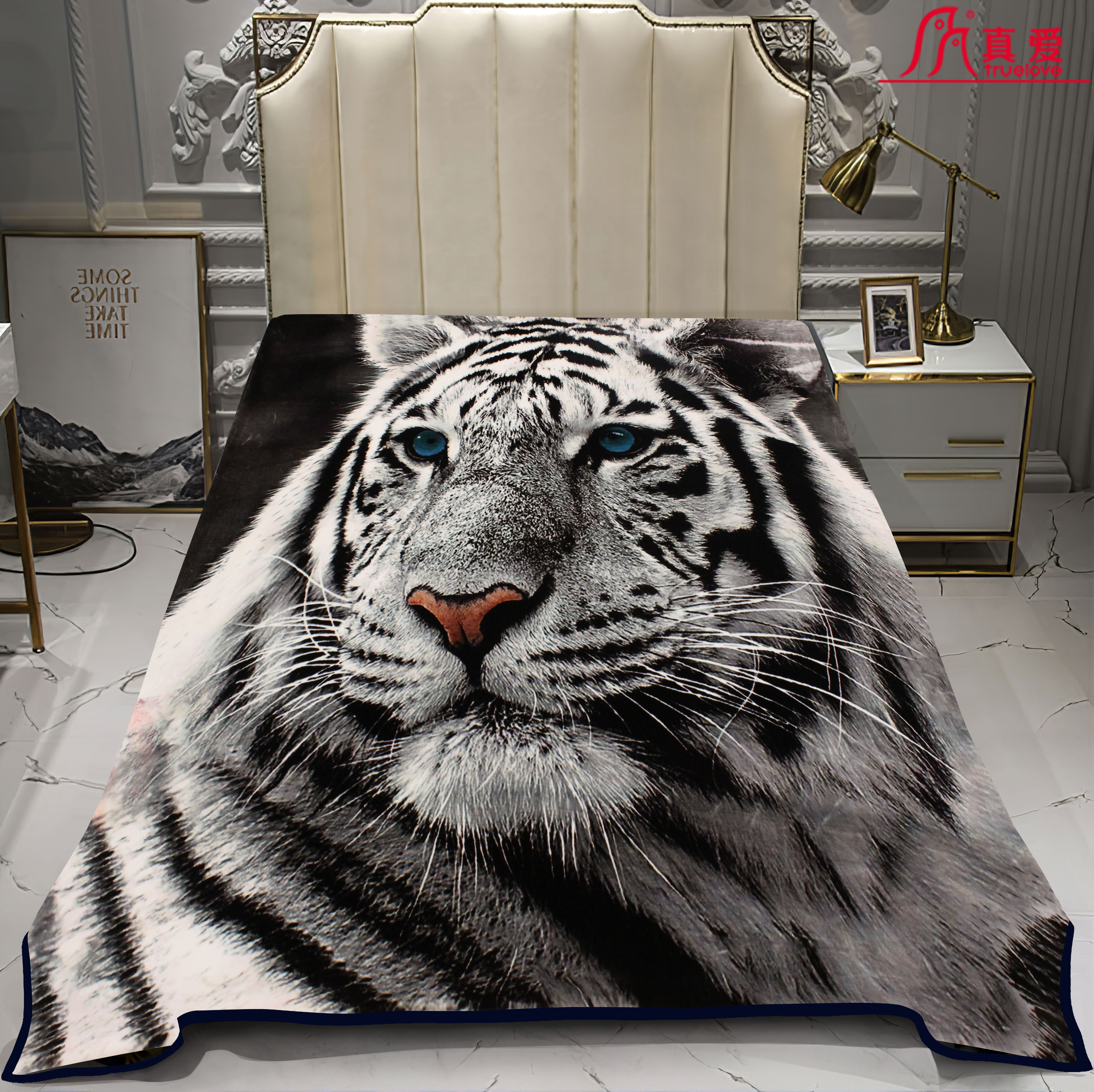 True Love Blanket Digital printed blanket Flannel Raschel blanket Beautifully printed imitation tiger blanket for bed
