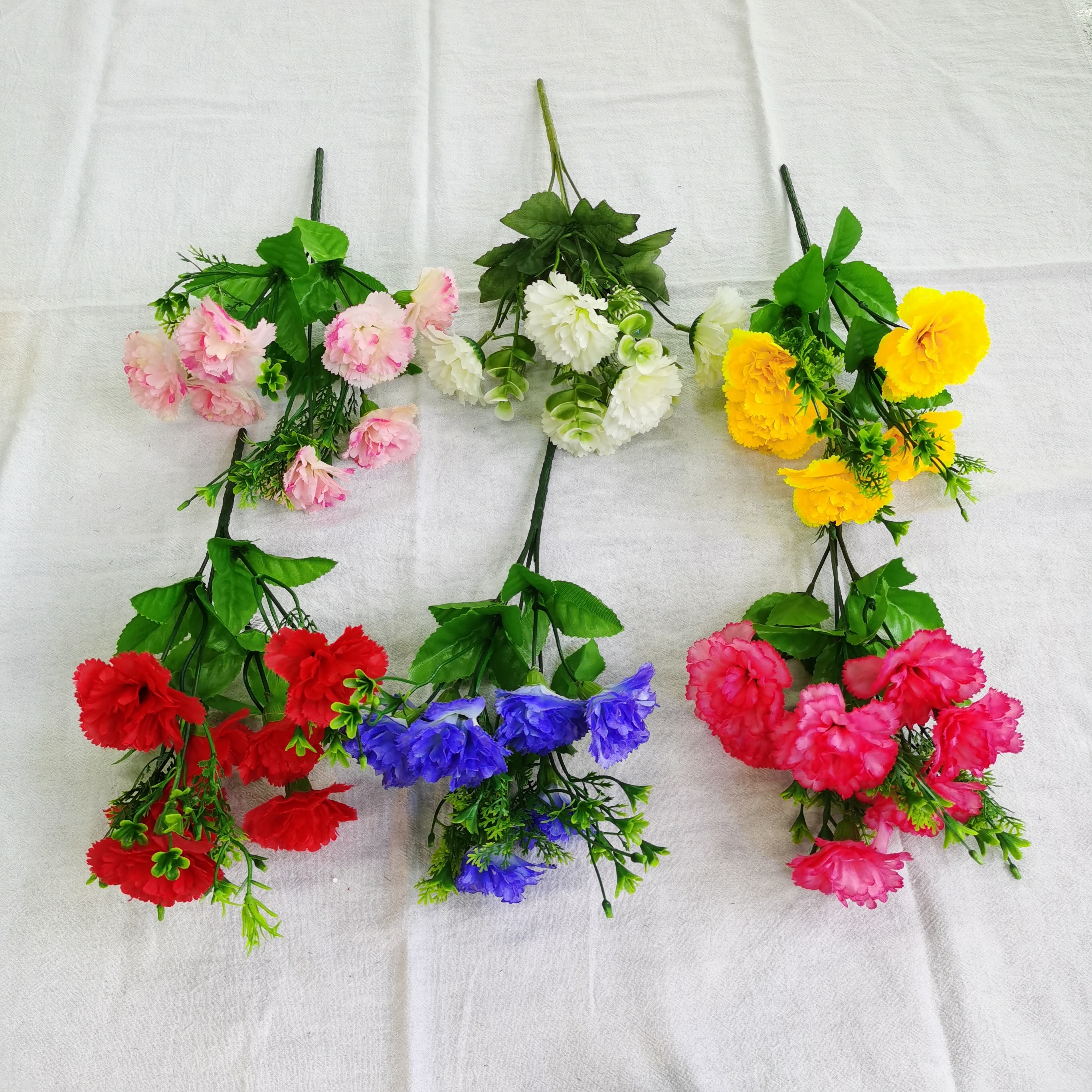 Direct sales of artificial flower manufacturers: 5-head 4-size carnations for artificial flower bouquets and ornaments pic 8