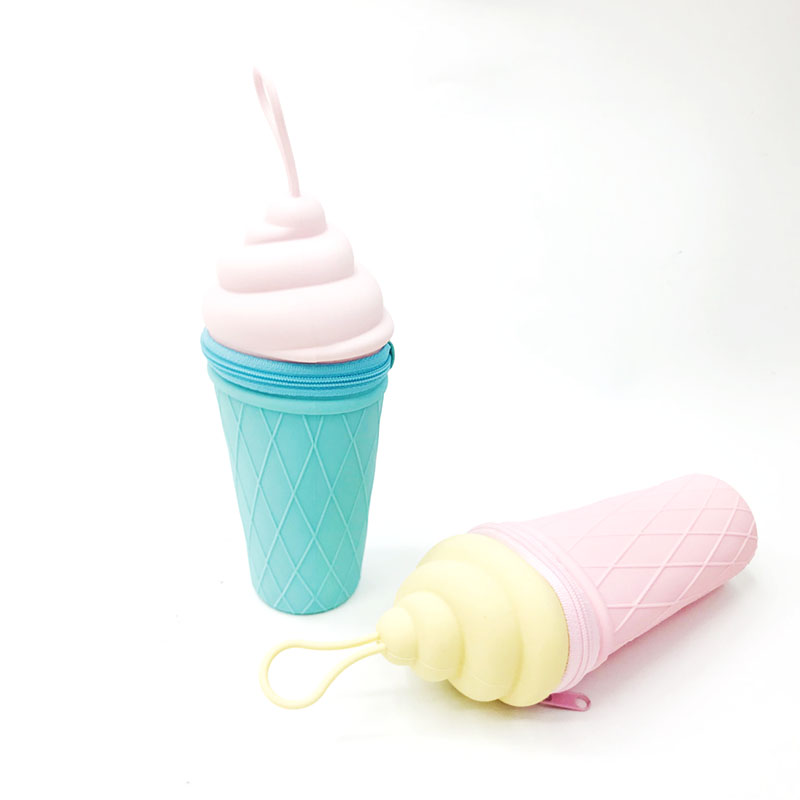 220707-1 Cute silicone ice cream styling pen bag Specification drawing