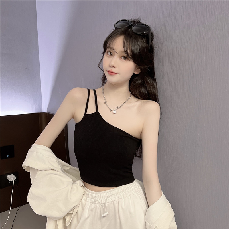 A off-the-shoulder mini halter top for women to wear as a summer base layer, with a beautiful back and sleeveless, sexy and unique, spicy knitted top pic 14