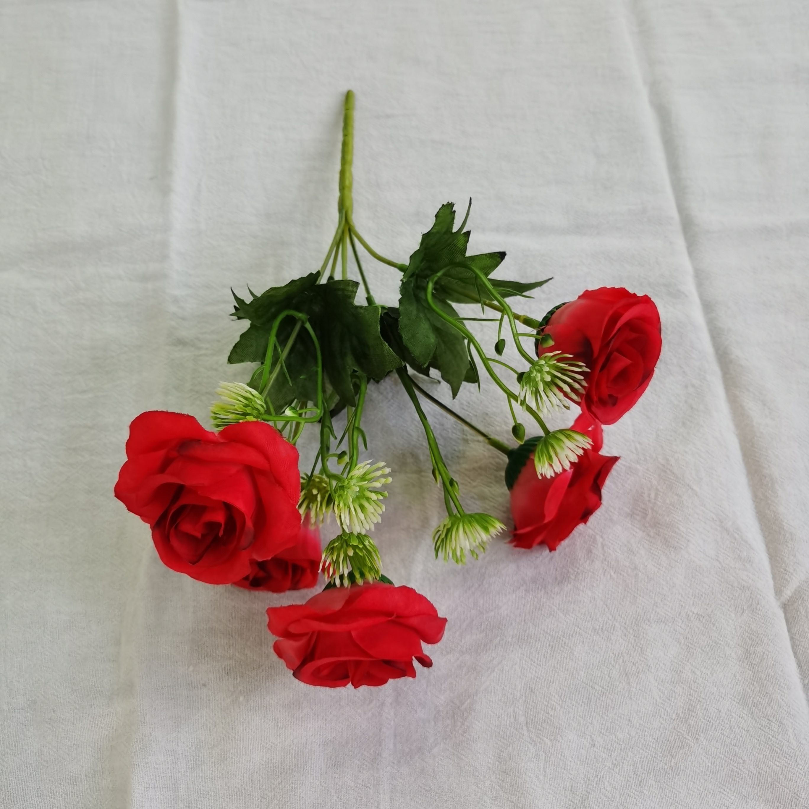 Direct sales of artificial flower manufacturers: 5-head No. 2 high-quality grass rose artificial flower bouquets pic 4